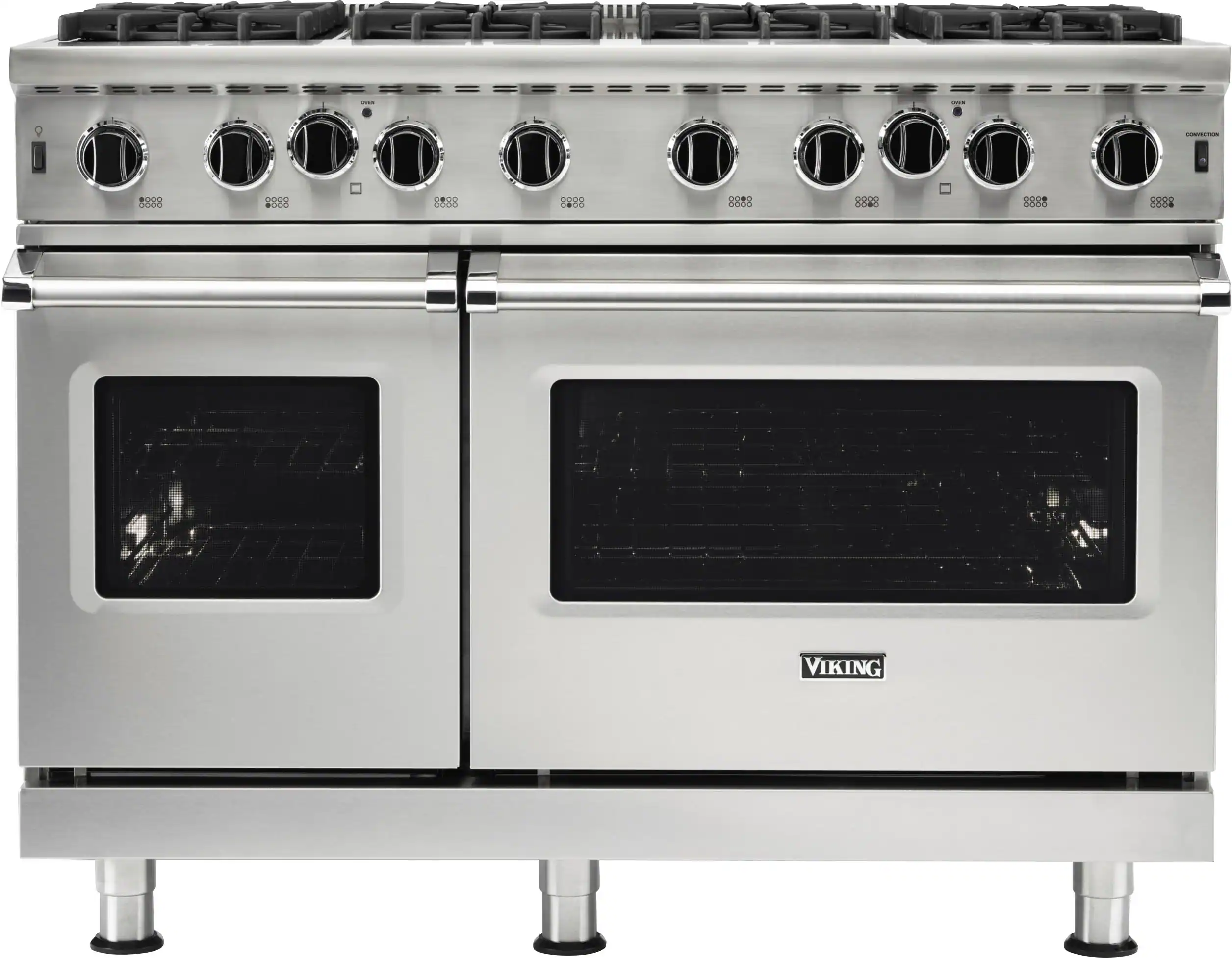 Viking - 5-Series 48"W Gas Open Burner Range - Stainless Steel