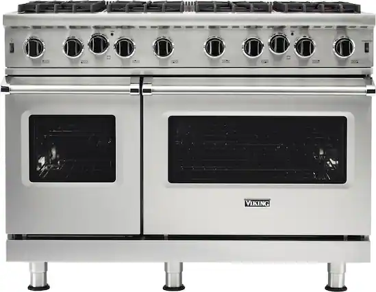 Front. Viking - 5-Series 48"W Gas Open Burner Range - Stainless Steel.