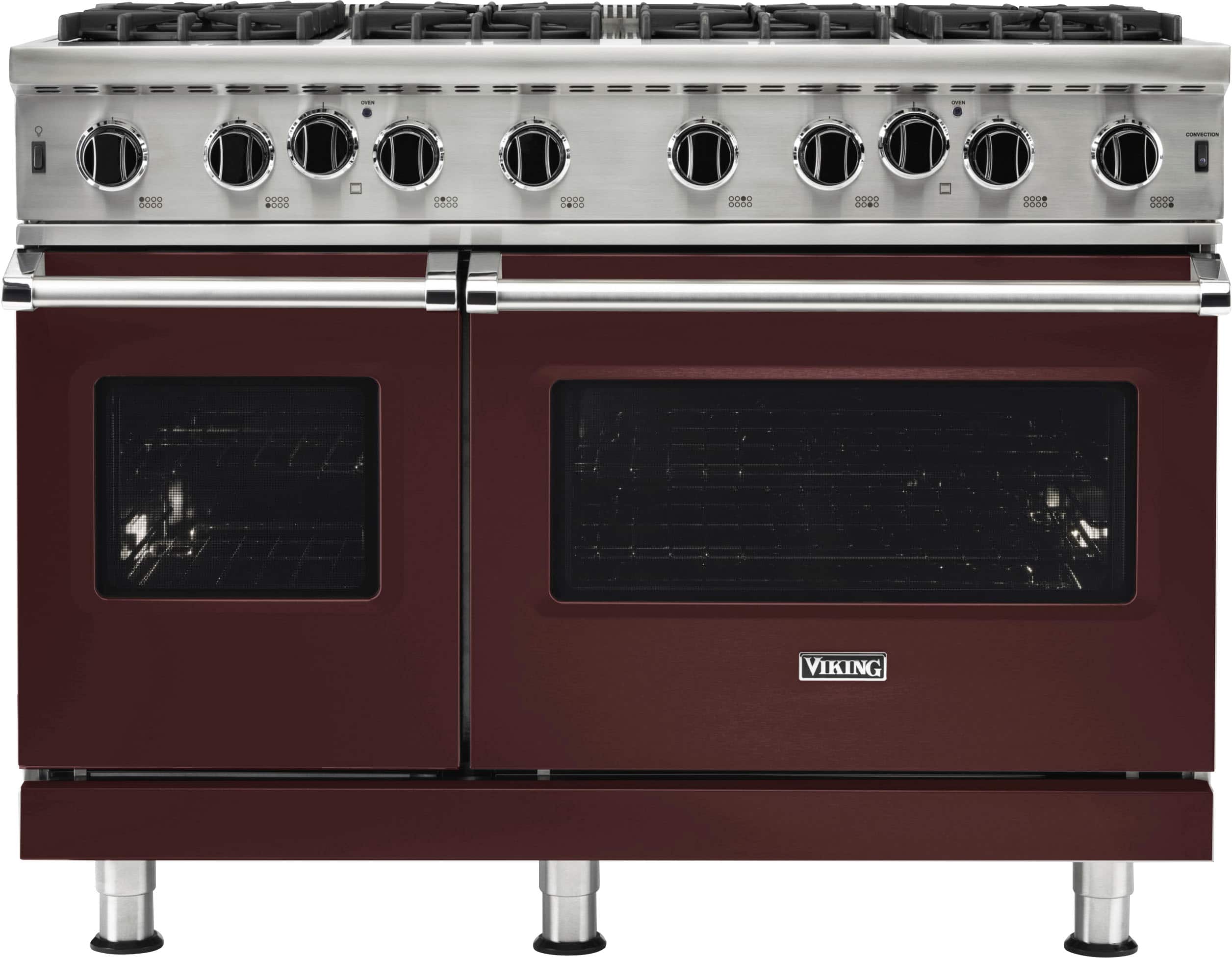 Viking - 5-Series 48"W Gas Open Burner Range - Red - Front_Zoom