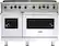 Front. Viking - 5-Series 48"W Gas Open Burner Range - White.