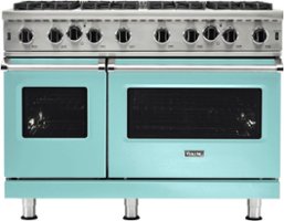 Viking - 5-Series 48"W Gas Open Burner Range - Bywater Blue - Front_Zoom