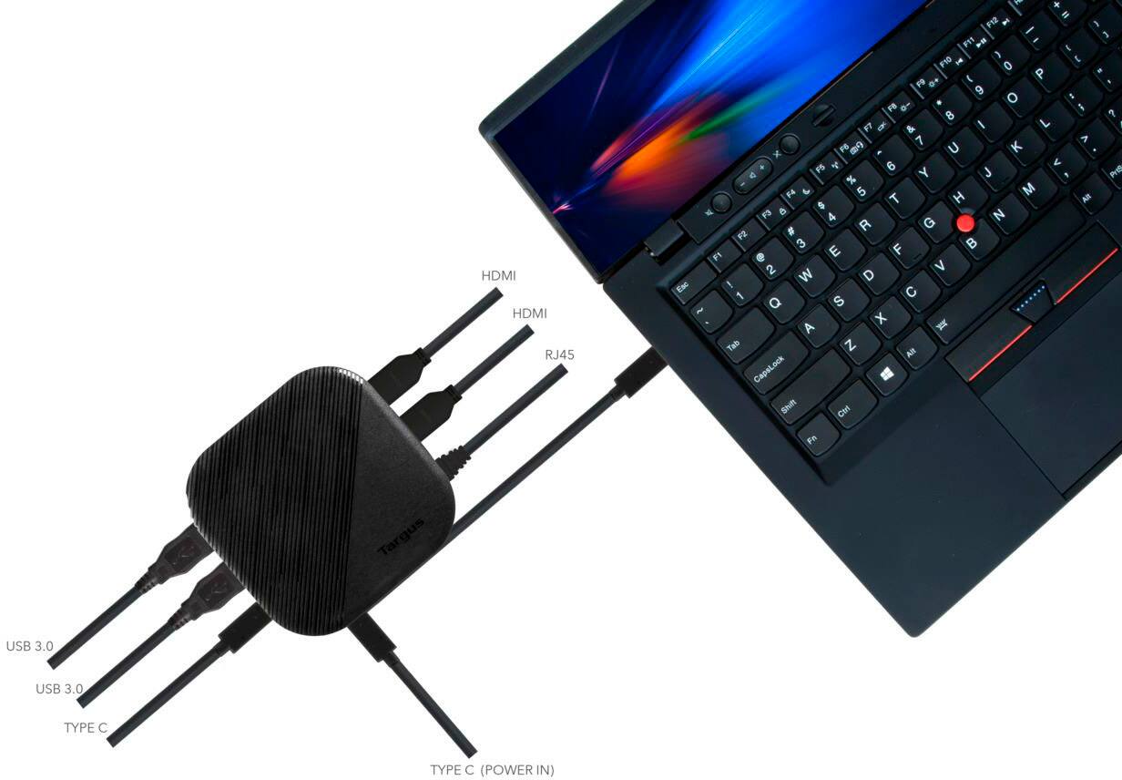 Alt View 28. Targus - USB-C Universal Dual HD Docking Station with 80W PD Pass-Thru - Black.