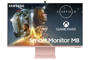 Samsung - M80C 32" Smart Tizen 4K UHD Monitor with Streaming TV, HDR10, Ergonomic Stand, SlimFit Camera, Built-in Speakers - Sunset Pink - Front_Zoom