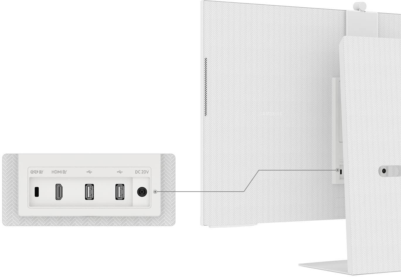 Alt View 20. Samsung - M80C 32" Smart Tizen 4K UHD Monitor with Streaming TV, HDR10, Ergonomic Stand, SlimFit Camera, Built-in Speakers - Warm White.