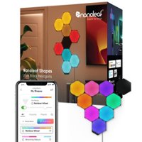 Nanoleaf - Shapes Ultra Black Hexagons Smarter Kit (9 Panels) - Multicolor - Front_Zoom