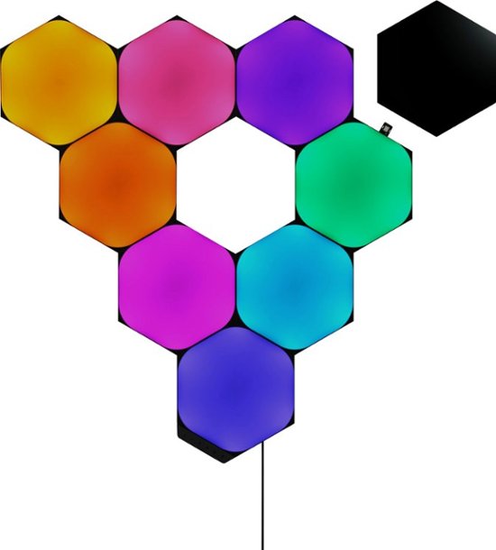 Nanoleaf Shapes Ultra Black Hexagons Smarter Kit (9 Panels) Multicolor  NL42-0103HX-9PK - Best Buy