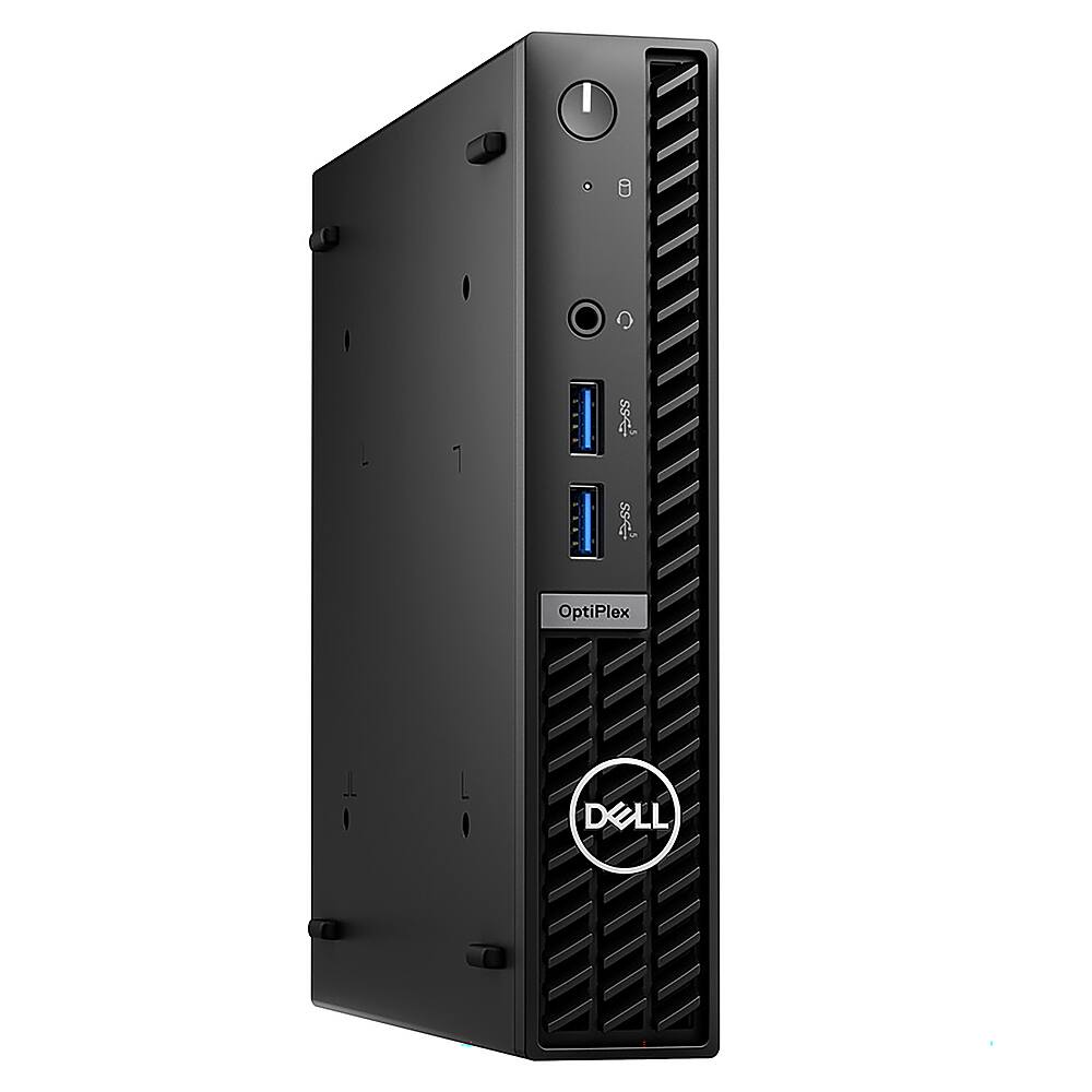 Back View: Dell - OptiPlex 7000 Desktop - Intel Core i5 - 16GB Memory - 512GB SSD - Black