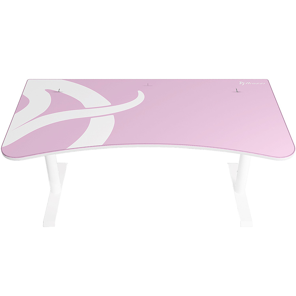 Angle View: Arozzi - Arena Ultrawide Curved Gaming Desk - White/Pink
