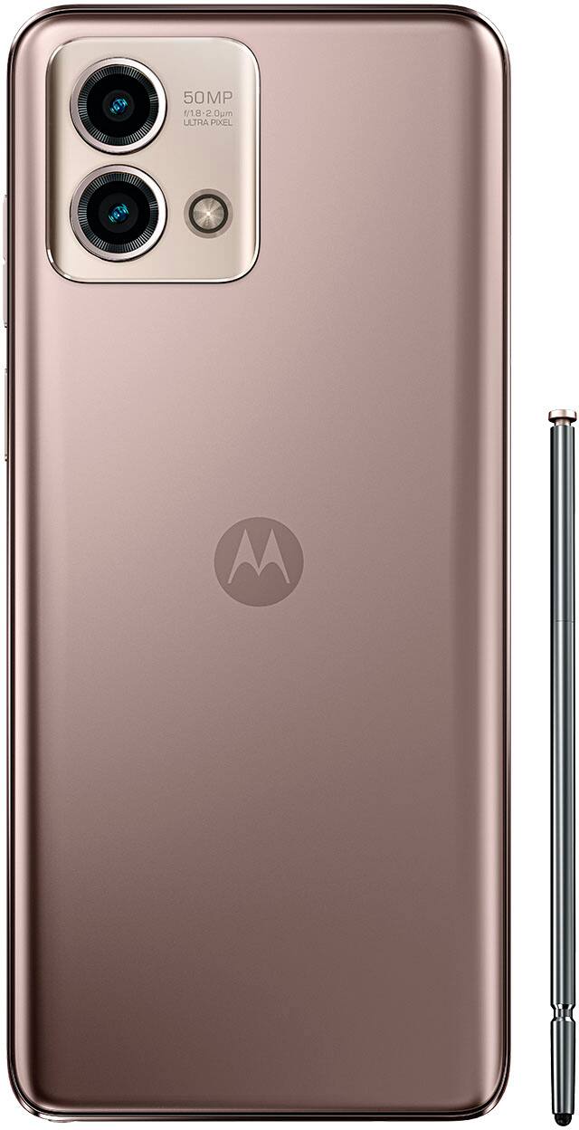 Left. Motorola - moto g stylus 5G 2023 256GB (Unlocked) - Rose Champagne.