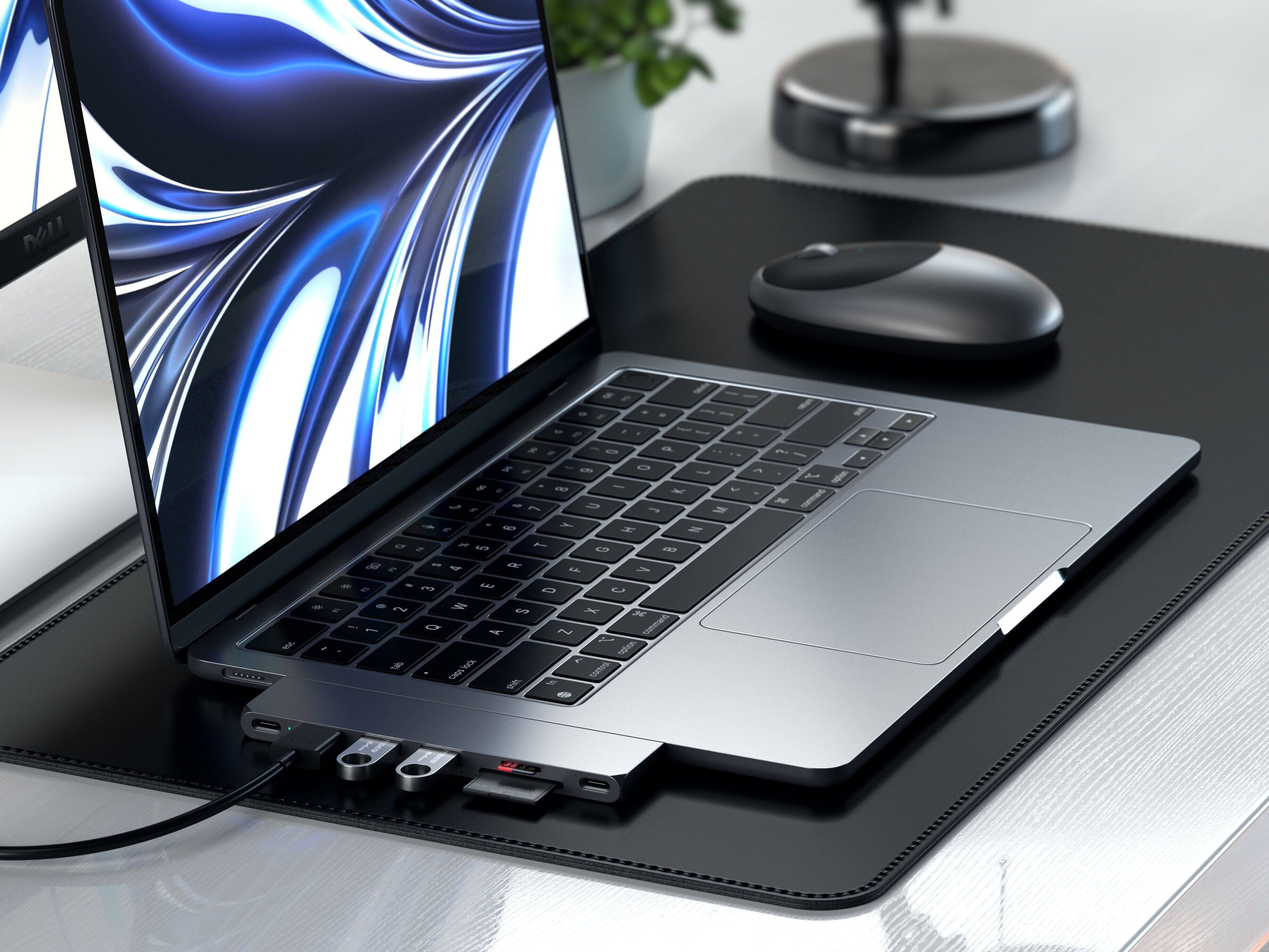 Alt View 14. Satechi - PRO Hub Slim 7-in-1 w/ USB 4 Port, 4K HDMI, USB3.2 Gen 2, SD/TF Card Reader, and 100W USB C PD for MacBook Pro/Air M2 - Space Gray.