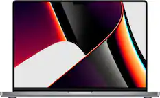 Front. Apple - Geek Squad Certified Refurbished MacBook Pro 16" Laptop - Apple M1 Pro chip - 16GB Memory - 1TB SSD - Space Gray.