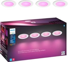 Philips - Geek Squad Certified Refurbished Hue 5-6" High Lumen Recessed Downlight (4-pack) - White and Color Ambiance - Front_Zoom