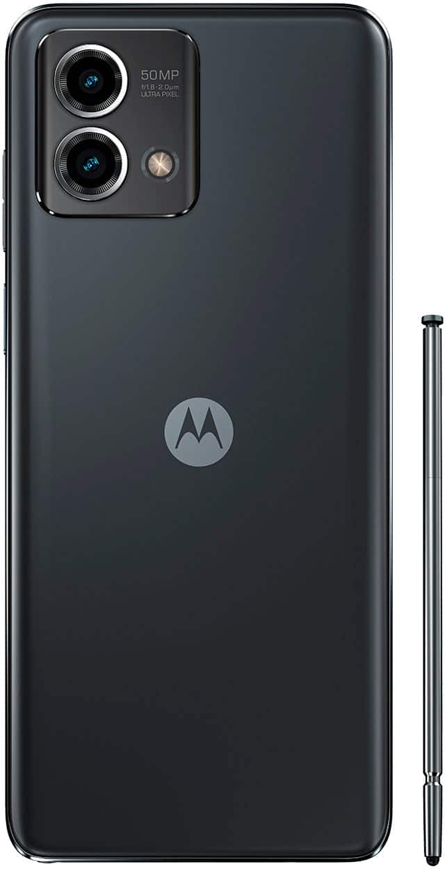 Left. Motorola - moto g stylus 5G 2023 256GB (Unlocked) - Cosmic Black.