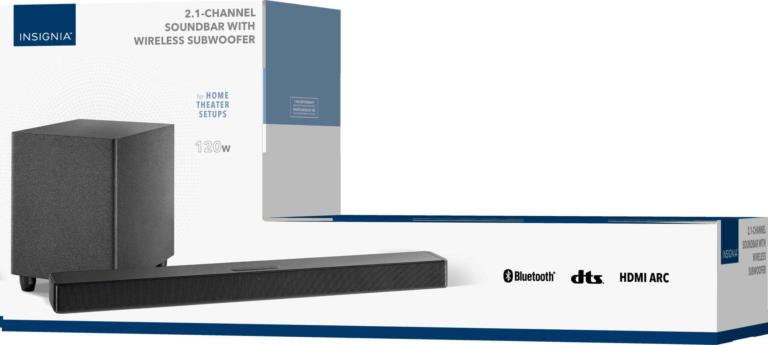 Alt View 17. Insignia™ - 2.1-Channel Soundbar with Wireless Subwoofer - Black.