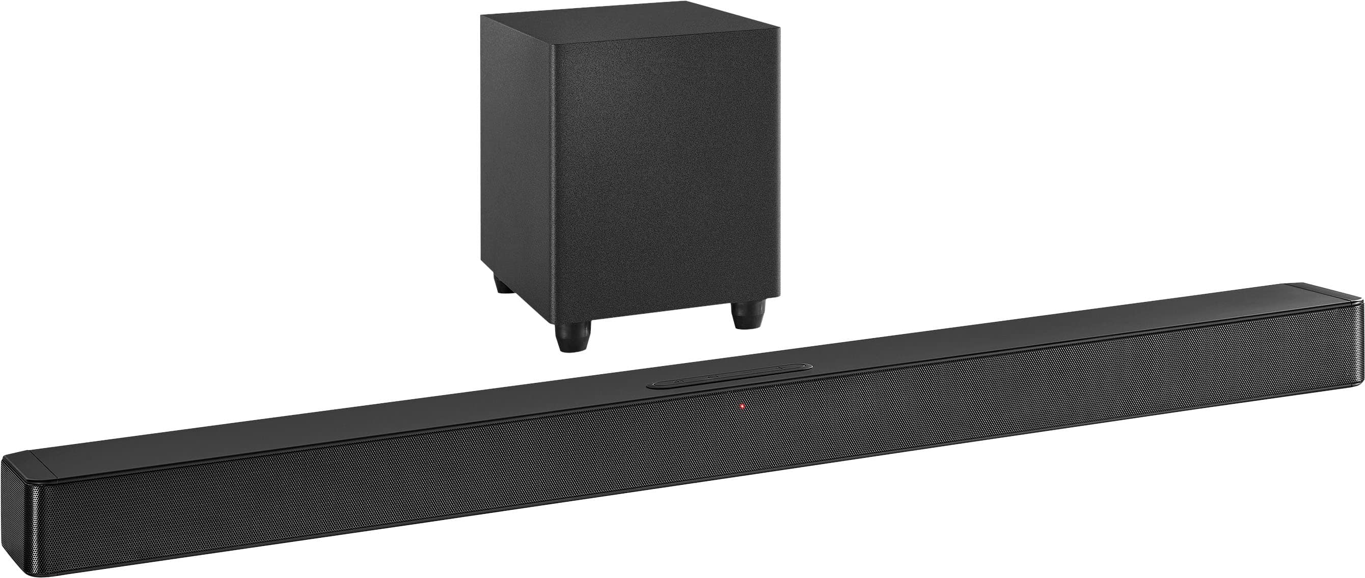 Left. Insignia™ - 2.1-Channel Soundbar with Wireless Subwoofer - Black.