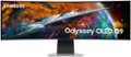 Front. Samsung - 49" Odyssey OLED G9 (G95SC) DQHD 240Hz 0.03ms G-Sync Compatible Curved Smart Gaming Monitor - Silver.