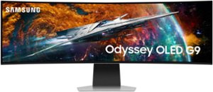 Samsung - Odyssey OLED G9 49" Curved Dual QHD Neo 240Hz 0.03ms FreeSync Premium Pro Smart Gaming Monitor with HDR400 - Silver - Front_Zoom