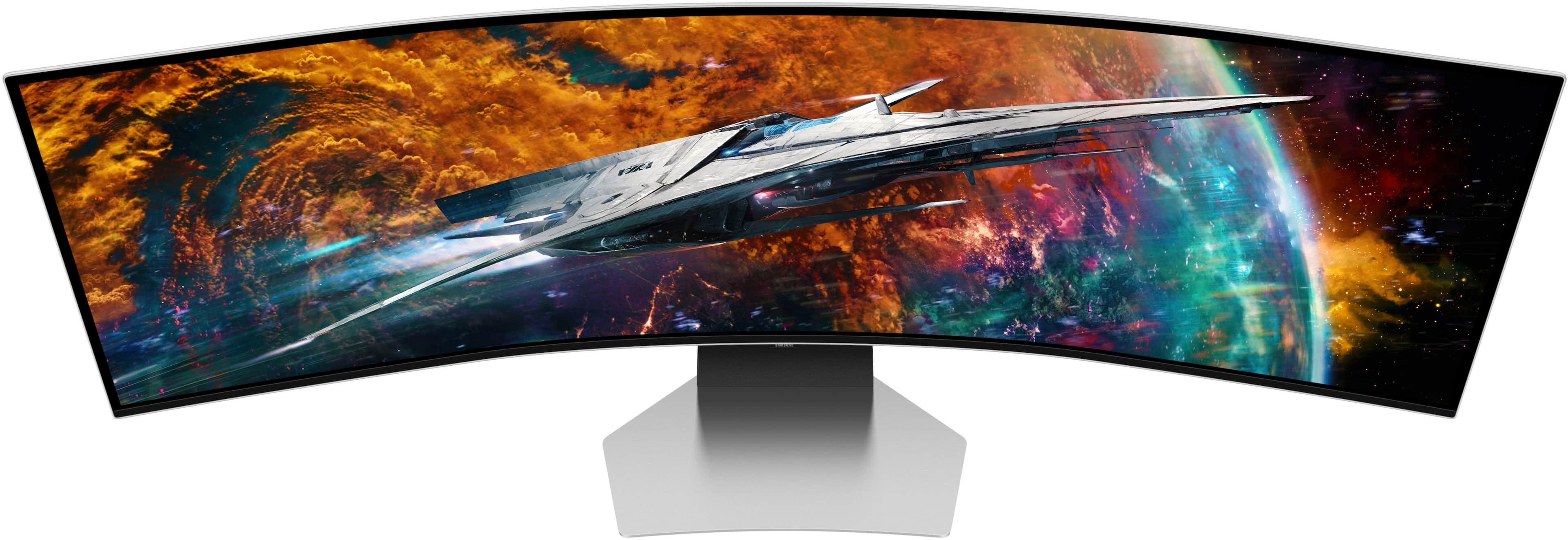 Alt View 14. Samsung - 49" Odyssey OLED G9 (G95SC) DQHD 240Hz 0.03ms G-Sync Compatible Curved Smart Gaming Monitor - Silver.