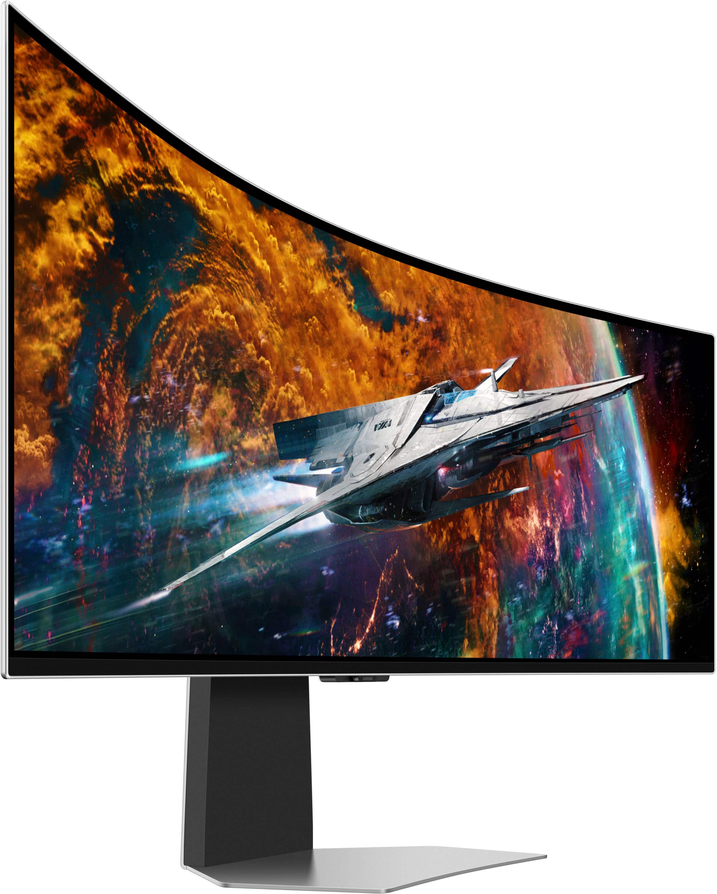 Alt View 15. Samsung - 49" Odyssey OLED G9 (G95SC) DQHD 240Hz 0.03ms G-Sync Compatible Curved Smart Gaming Monitor - Silver.
