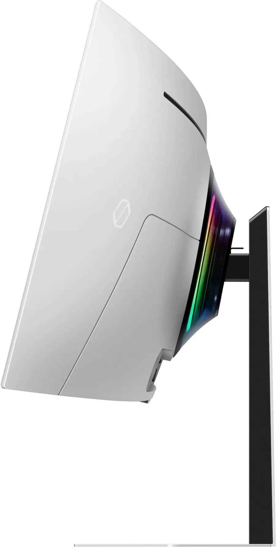 Alt View 24. Samsung - 49" Odyssey OLED G9 (G95SC) DQHD 240Hz 0.03ms G-Sync Compatible Curved Smart Gaming Monitor - Silver.