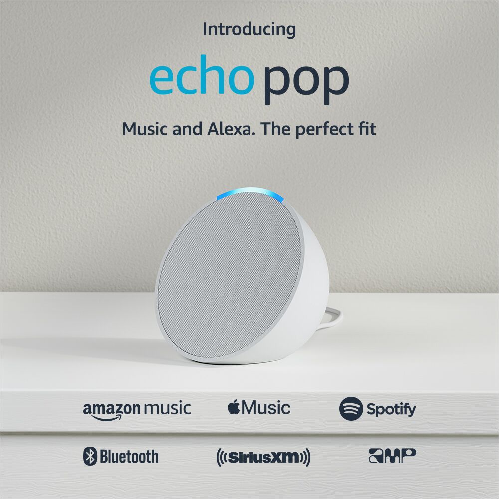 Echo Pop Bundle: Includes  Echo Pop | Glacier White and Made for   Wall Mount | Glacier White