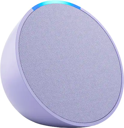 Front. Amazon - Echo Pop (1st Generation) Smart Speaker with Alexa - Lavender Bloom.