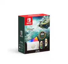 Front. Nintendo - Geek Squad Certified Refurbished Switch OLED Console - The Legend of Zelda: Tears of the Kingdom Edition - Green.