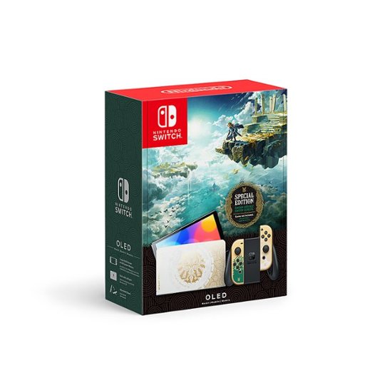 Front. Nintendo - Geek Squad Certified Refurbished Switch OLED Console - The Legend of Zelda: Tears of the Kingdom Edition - Green.