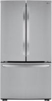 LG - 23 Cu. Ft. French Door Counter-Depth Smart Refrigerator with Ice Maker - Stainless Steel - Front_Zoom