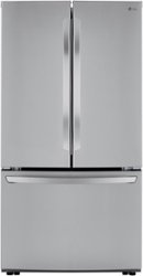 LG - 23 Cu. Ft. French Door Counter-Depth Smart Refrigerator with Ice Maker - Stainless Steel - Front_Zoom