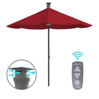Above - Height Series 9-ft. Smart Sunbrella Umbrella with Remote Control and Wind Sensor - Spectrum Cherry - Front_Zoom