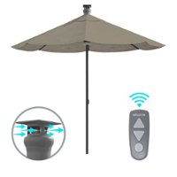 Above - Height Series 9-ft. Smart Sunbrella Umbrella with Remote Control and Wind Sensor - Spectrum Dove - Front_Zoom