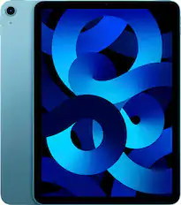 Front. Apple - Geek Squad Certified Refurbished 10.9-Inch iPad Air - (5th Generation) with Wi-Fi - 64GB - Blue.