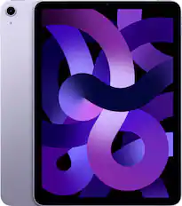 Front. Apple - Geek Squad Certified Refurbished 10.9-Inch iPad Air - (5th Generation) with Wi-Fi - 64GB - Purple.