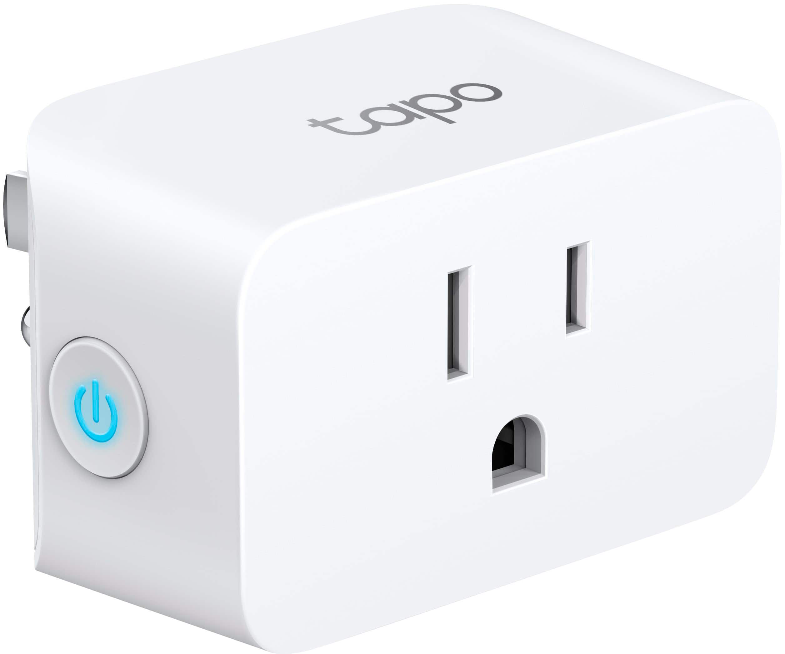 Front. TP-Link - Tapo Smart Wi-Fi Plug Mini with Matter (1-pack) - White.