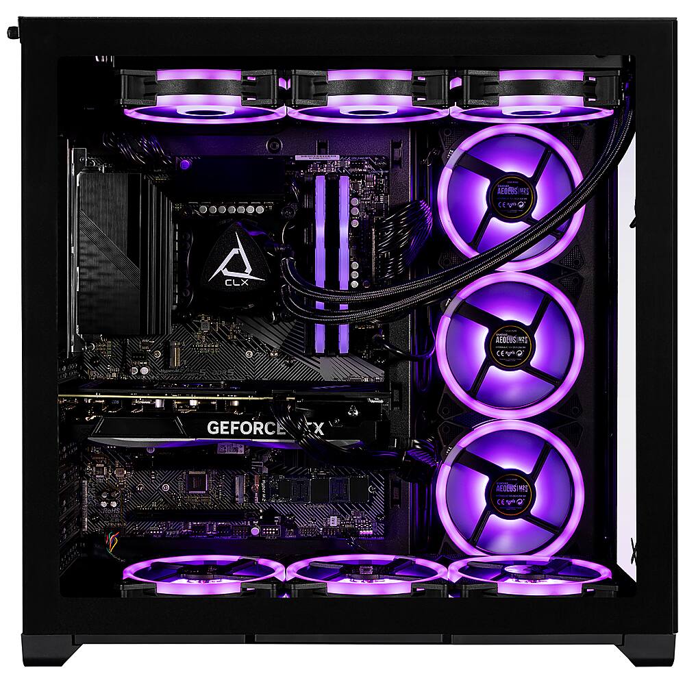 Angle. CLX - SET Gaming Desktop - Intel Core i9-13900KF - 64GB Memory - NVIDIA GeForce RTX 4070 - 2TB NVMe M.2 SSD + 6TB HDD - Black.