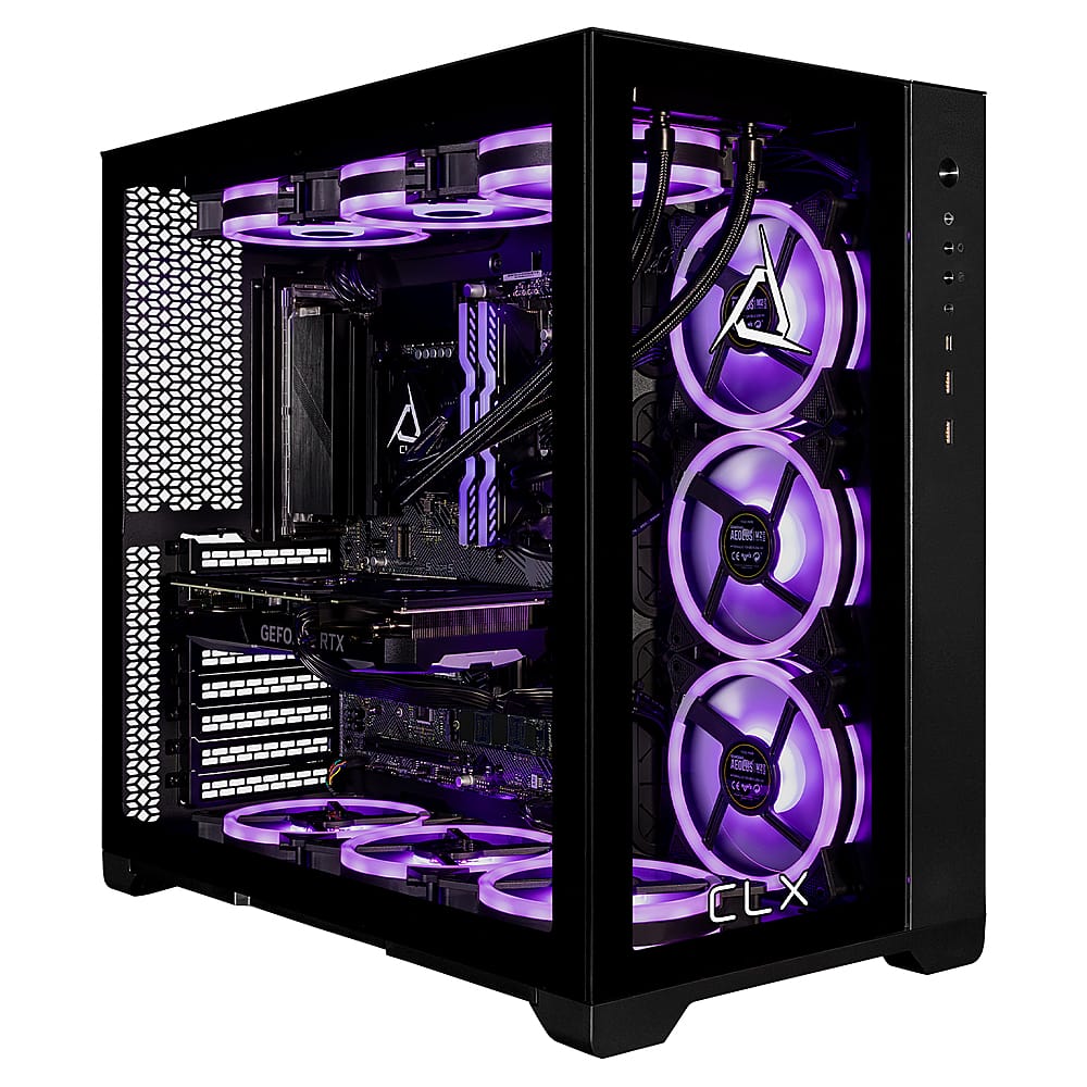 Front. CLX - SET Gaming Desktop - Intel Core i9-13900KF - 64GB Memory - NVIDIA GeForce RTX 4070 - 2TB NVMe M.2 SSD + 6TB HDD - Black.