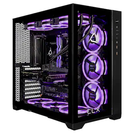 Front. CLX - SET Gaming Desktop - Intel Core i9-13900KF - 64GB Memory - NVIDIA GeForce RTX 4070 - 2TB NVMe M.2 SSD + 6TB HDD - Black.