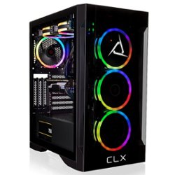 CLX - SET Gaming Desktop - AMD Ryzen 7 7700X - 32GB Memory - NVIDIA GeForce RTX 4070 - 1TB NVMe M.2 SSD + 4TB HDD - Black - Front_Zoom