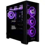 Front. CLX - SET Gaming Desktop - AMD Ryzen 7 7800X3D - 32GB Memory - NVIDIA GeForce RTX 4070 - 1TB NVMe M.2 SSD + 4TB HDD - Black.