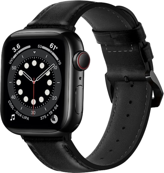 Nomad Black Modern Leather Strap - For Apple Watch Ultra 49mm