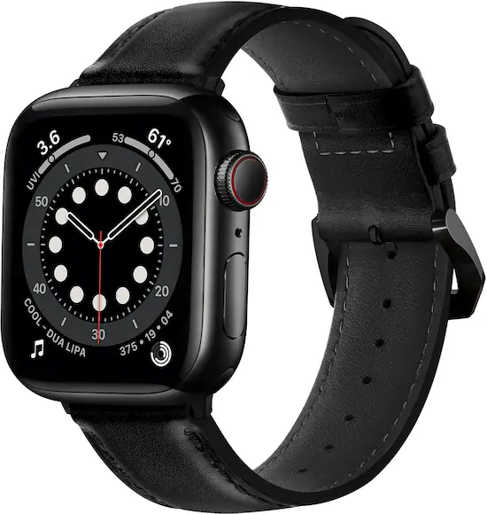 NEXT Leather Band for Apple Watch 42 44 45mm Series 1 8 and Apple Watch Ultra 49mm Black N2301B Best Buy