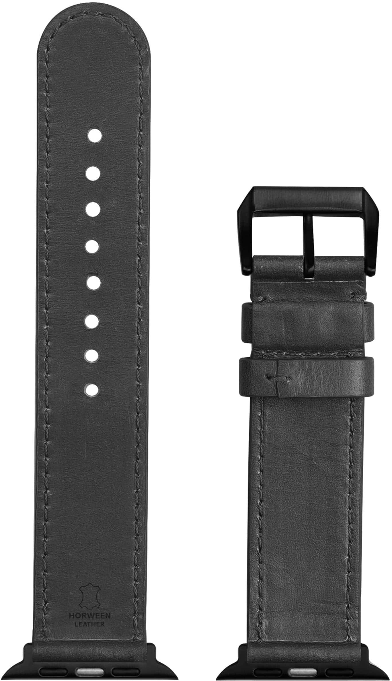 Alt View 11. NEXT - Leather Band for Apple Watch 42, 44, 45mm (Series 1-8) and Apple Watch Ultra 49mm - Black.
