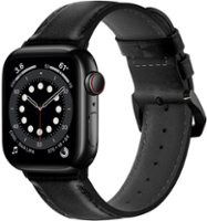 NEXT - Leather Band for Apple Watch 38, 40, 41mm (Series 1-8) - Black - Angle_Zoom