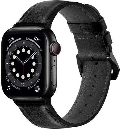 NEXT - Leather Band for Apple Watch 38, 40, 41mm (Series 1-8) - Black