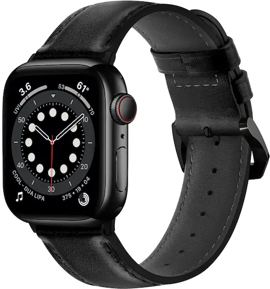 NEXT Leather Band for Apple Watch 38 40 41mm Series 1 8 Black N2303B Best Buy
