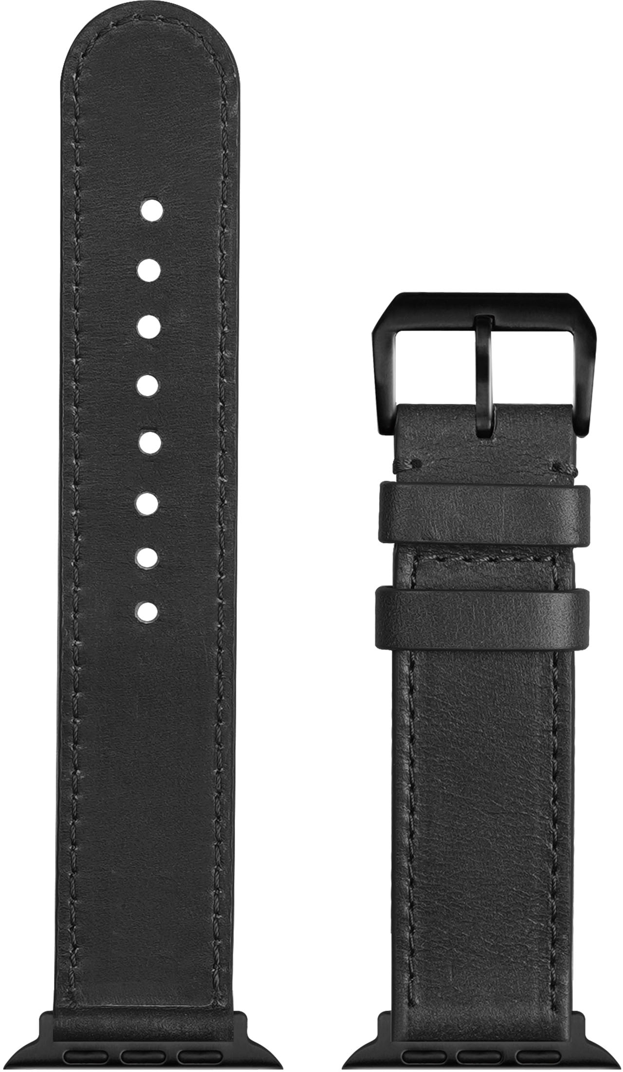 Left View: NEXT - Leather Band for Apple Watch 38, 40, 41mm (Series 1-8) - Black