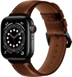 NEXT - Leather Band for Apple Watch 42, 44, 45mm (Series 1-8) and Apple Watch Ultra 49mm - Brown - Angle_Zoom