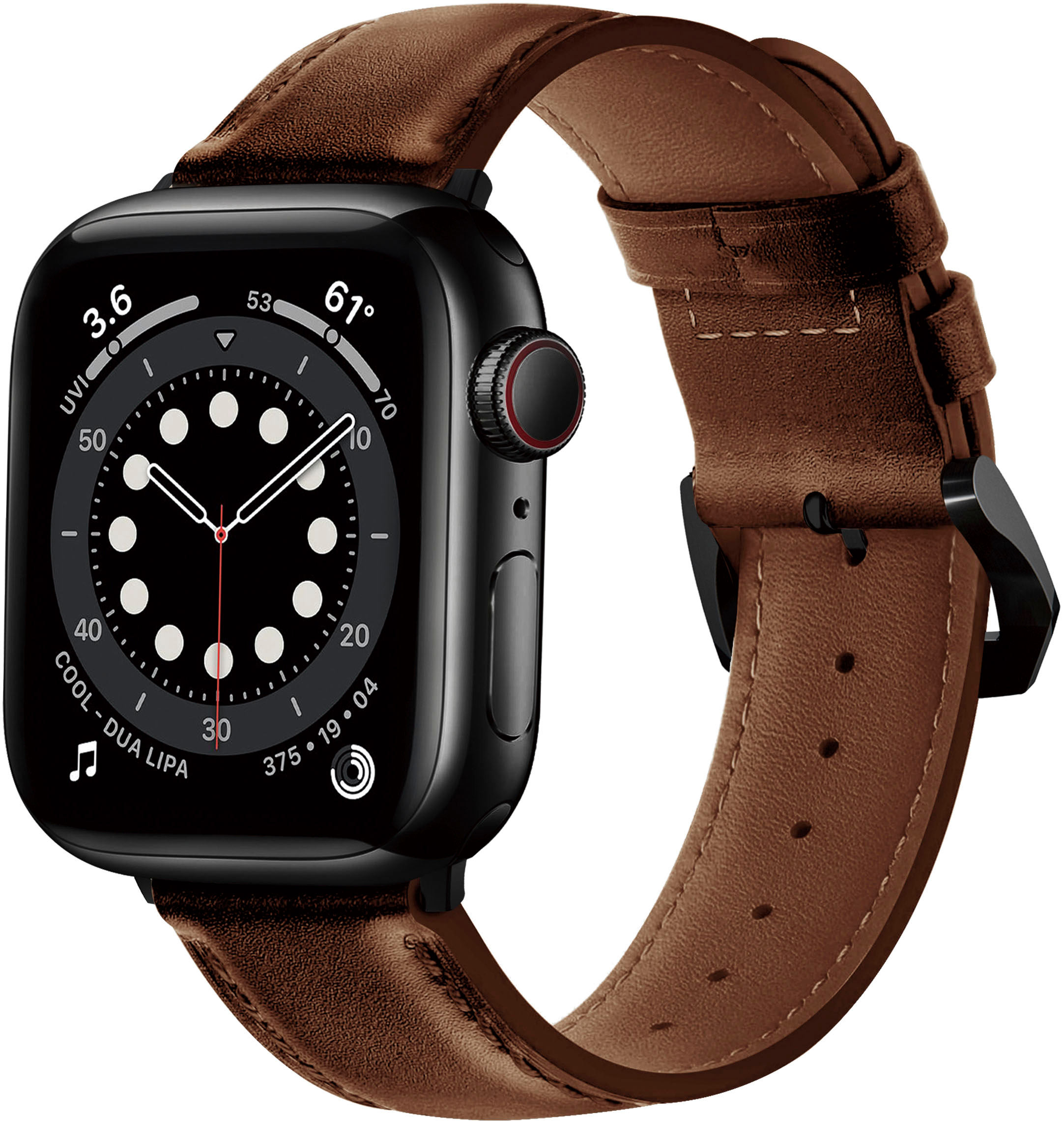 Brown Leather Band for Apple Watch | Series 1 - Series 9, SE & Ultra 2 41mm - 38mm / Silver