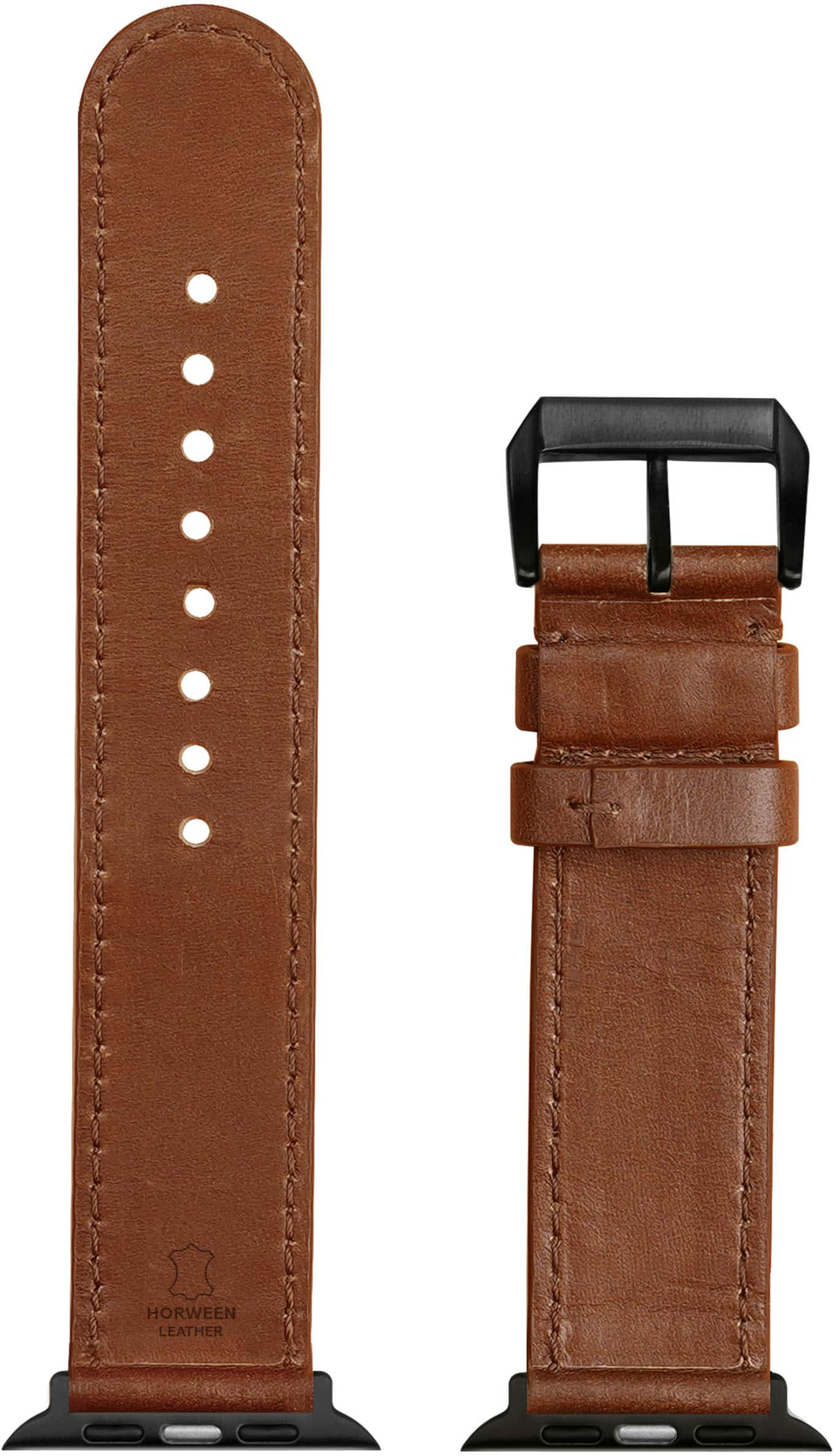 Left View: NEXT - Leather Band for Apple Watch 38, 40, 41mm (Series 1-8) - Brown